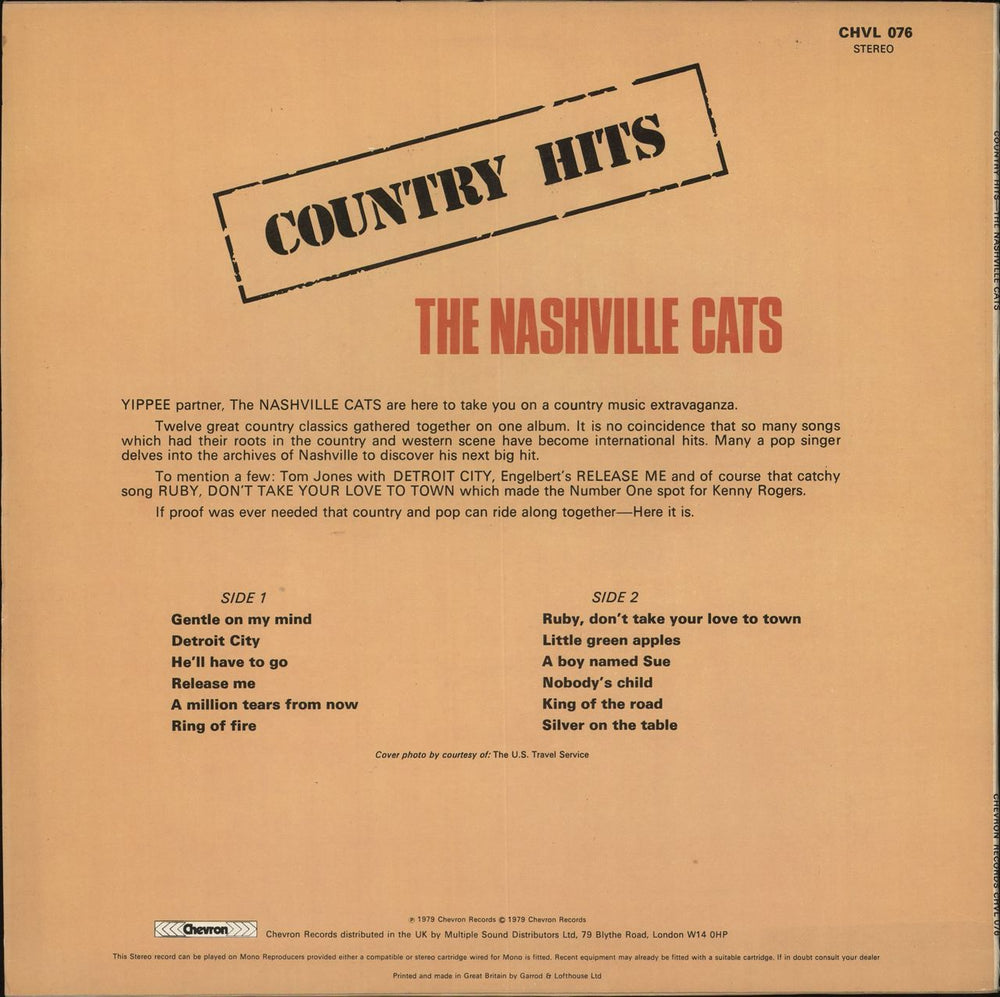 The Nashville Cats Country Hits UK vinyl LP album (LP record)