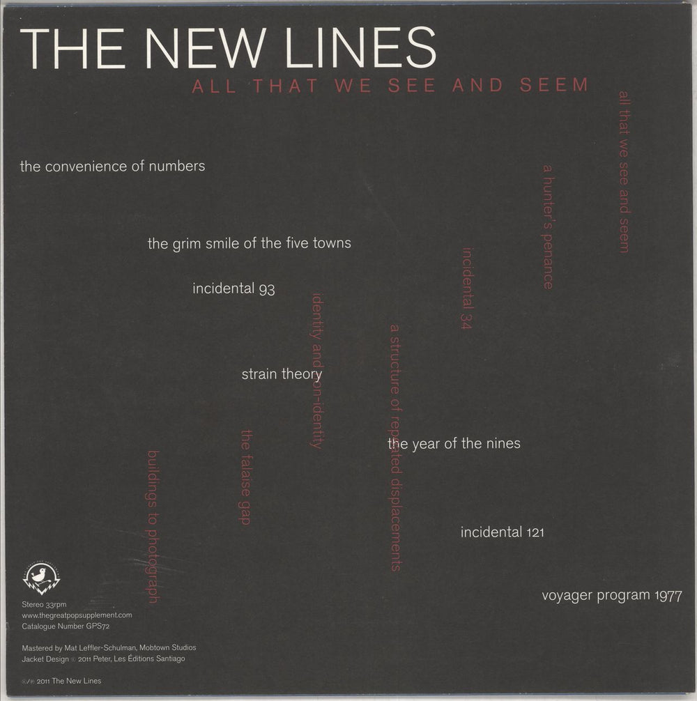 The New Lines All That We See And Seem UK vinyl LP album (LP record)