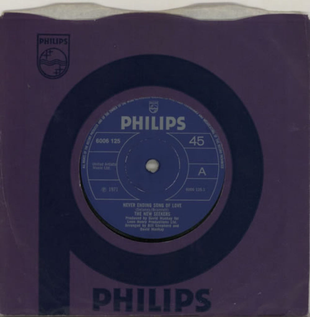 The New Seekers Never Ending Song Of Love - Solid UK 7" vinyl single (7 inch record / 45) 6006125