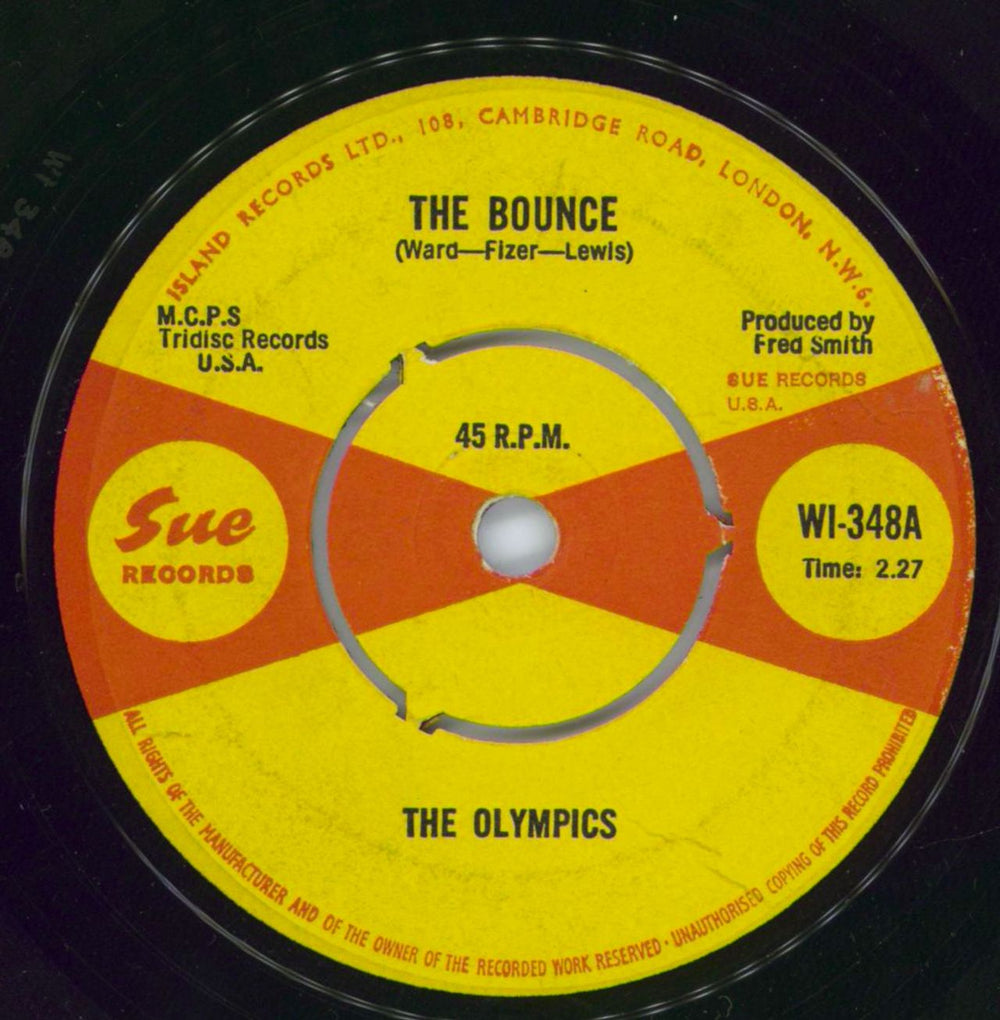 The Olympics The Bounce UK 7" vinyl single (7 inch record / 45) WI-348