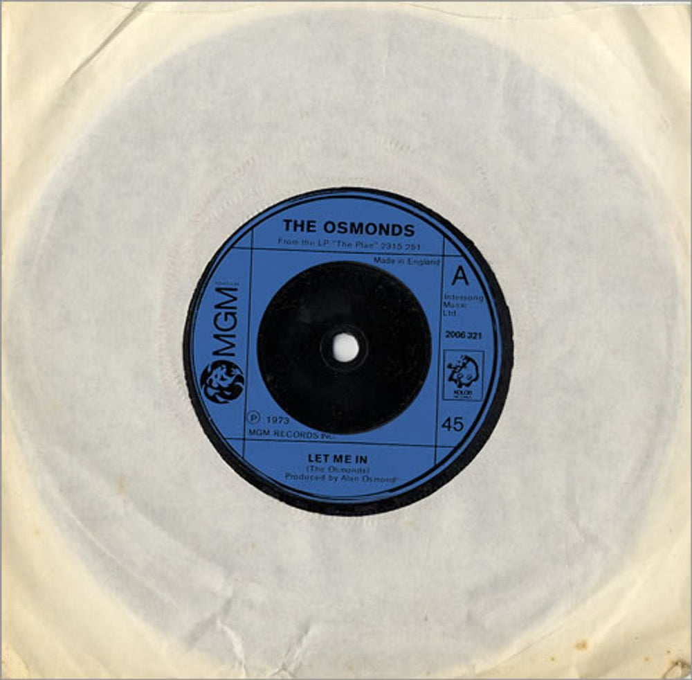 The Osmonds Let Me In UK 7" vinyl single (7 inch record / 45) 2006321