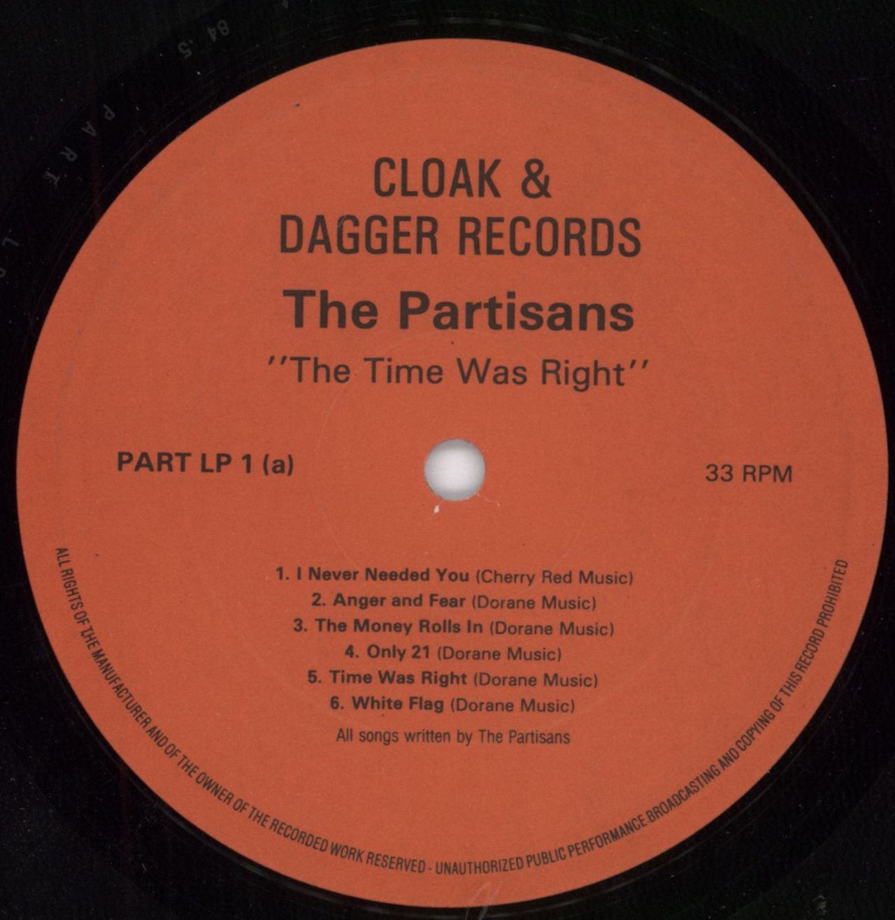 The Partisans The Time Was Right UK vinyl LP album (LP record) PNXLPTH776188