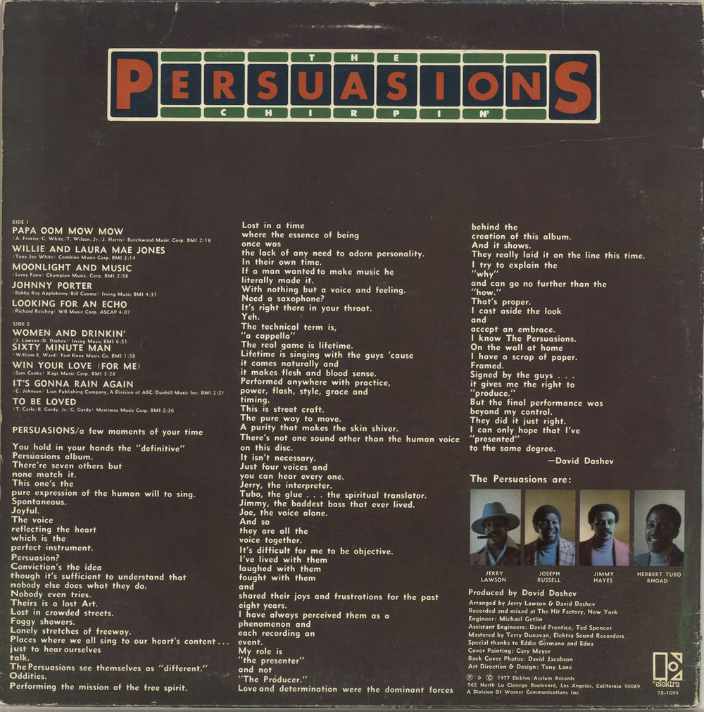 The Persuasions Chirpin' US vinyl LP album (LP record)