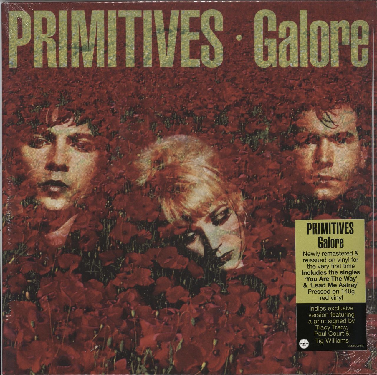 The Primitives Galore - 140gm Red Vinyl + Signed Print - Sealed UK vinyl LP album (LP record) DEMREC947X