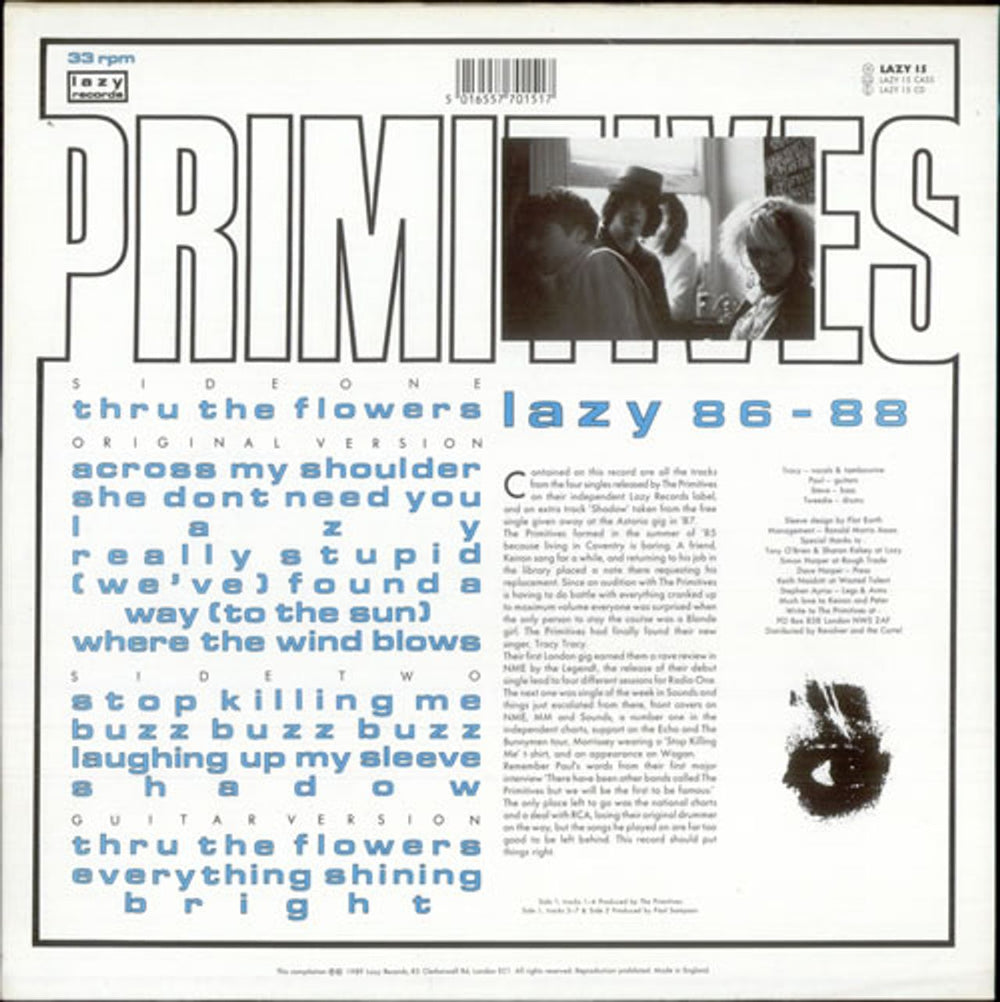 The Primitives Lazy 86-88 UK vinyl LP album (LP record) PRMLPLA519024