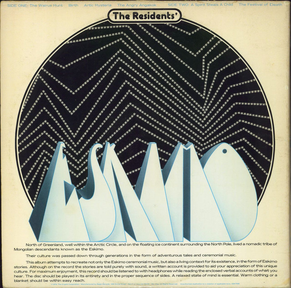 The Residents Eskimo - 3rd US vinyl LP album (LP record)