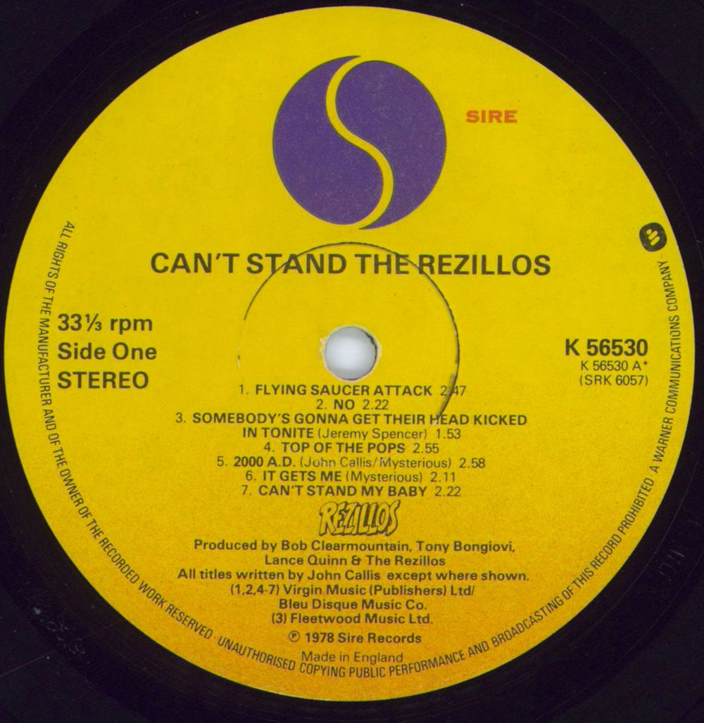 The Rezillos Can't Stand The Rezillos - 2nd UK vinyl LP album (LP record) REZLPCA109672