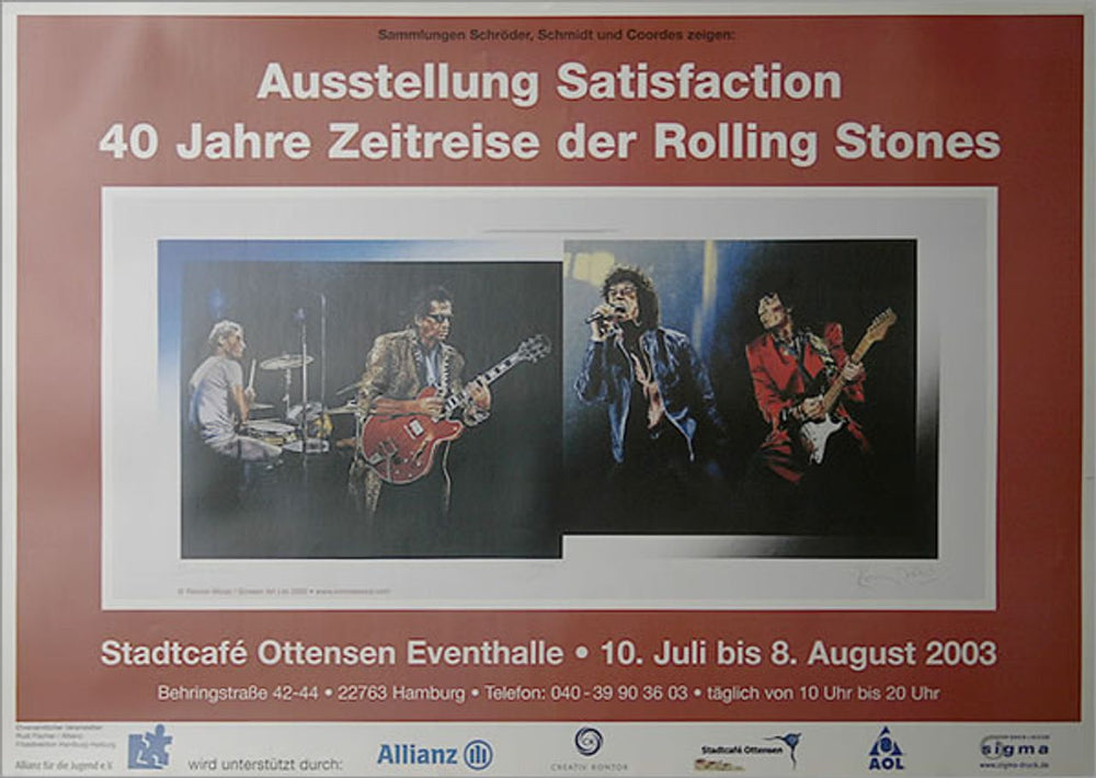 The Rolling Stones Ausstellung Satisfaction German Promo poster 23 X 33 WIDE