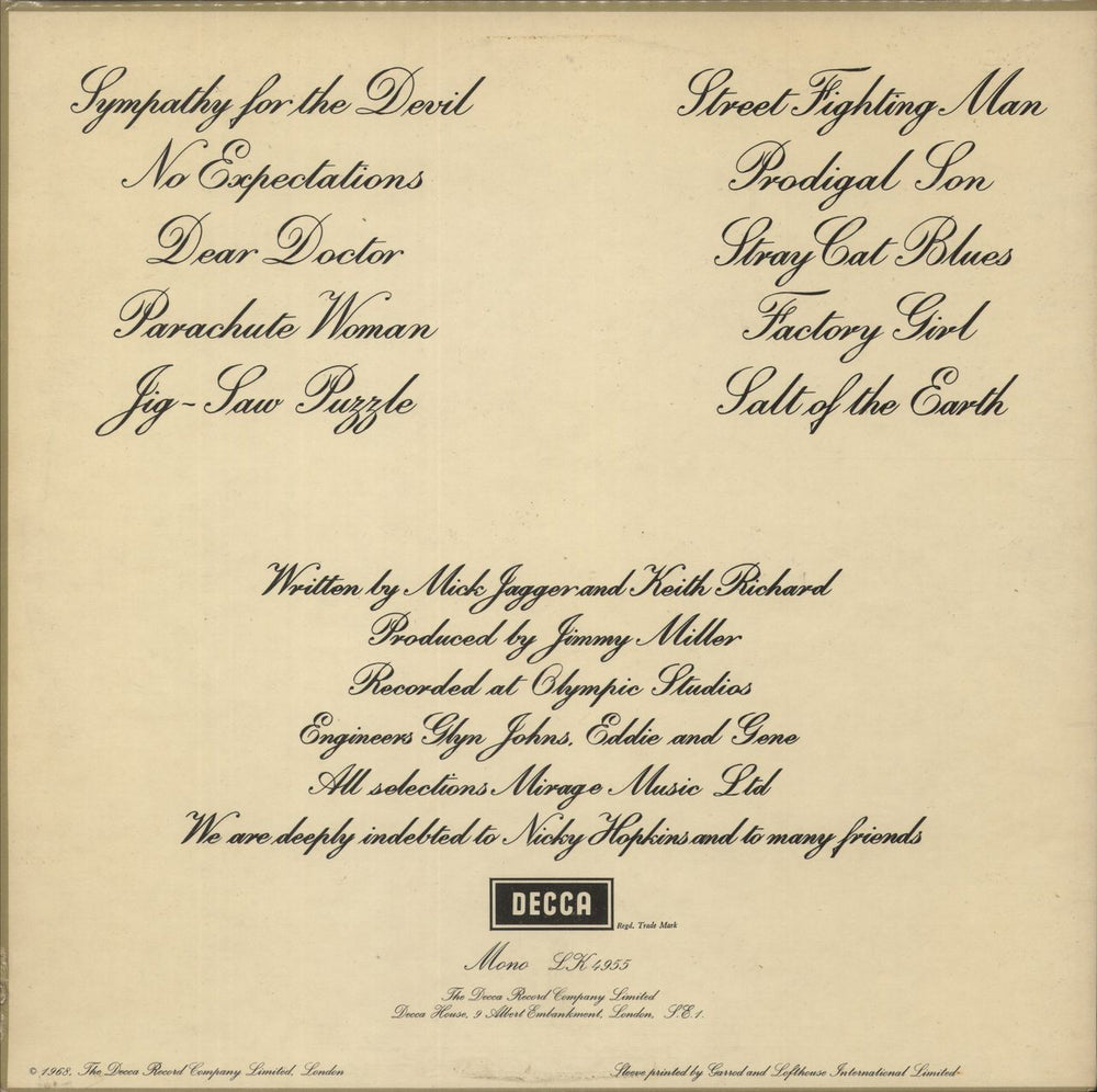 The Rolling Stones Beggars Banquet - 2nd [b] - EX UK vinyl LP album (LP record)