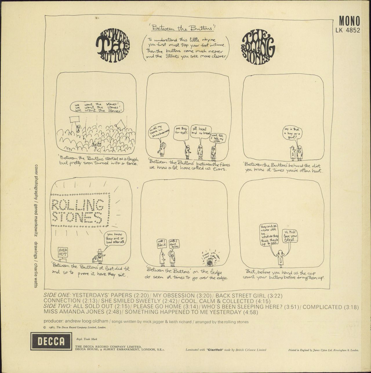 The Rolling Stones Between The Buttons - 1st - EX WOL UK vinyl LP album (LP record) ROLLPBE768025