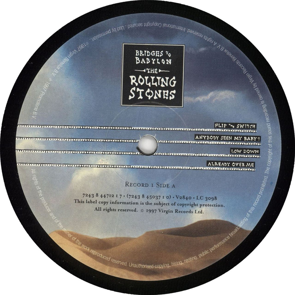 The Rolling Stones Bridges To Babylon UK 2-LP vinyl record set (Double LP Album) 724384471217