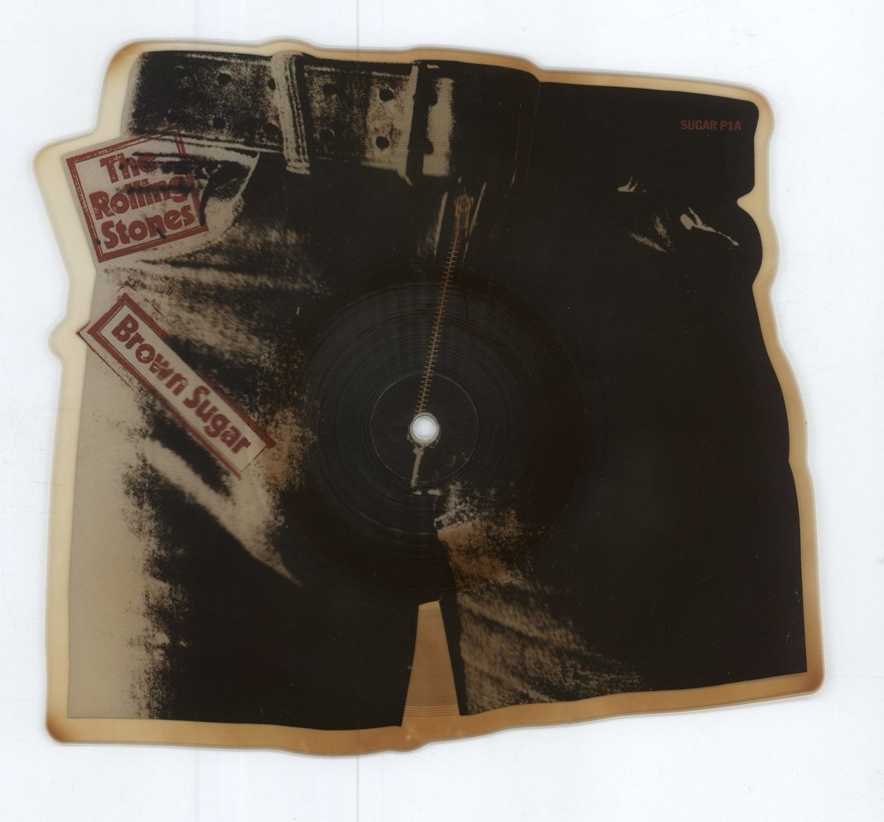 The Rolling Stones Brown Sugar - Tea-stained UK shaped picture disc (picture disc vinyl record) SUGARP1
