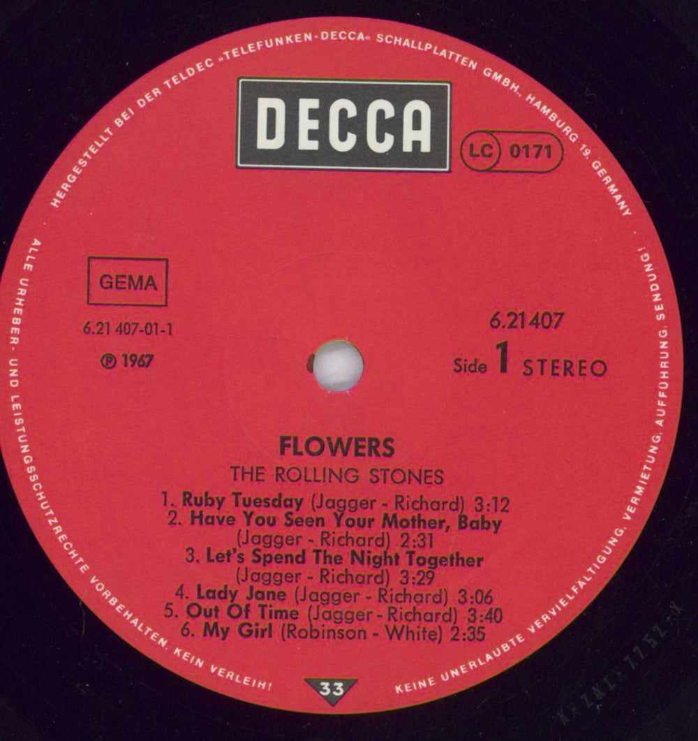 The Rolling Stones Flowers - EX German vinyl LP album (LP record) ROLLPFL825657