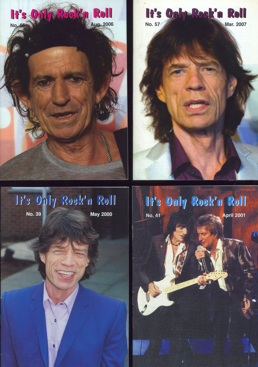 The Rolling Stones Four Issues of It's Only Rock 'N Roll Magazine Norwegian Promo magazine ISSUES 39,41,56 & 57