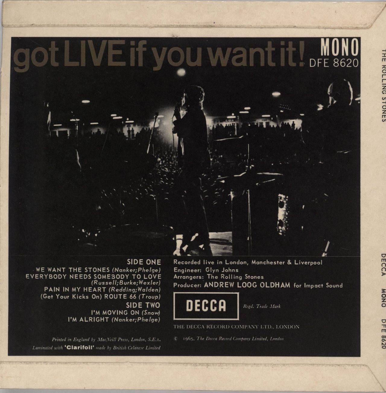 The Rolling Stones Got Live If You Want It EP - 1st - WOL UK 7" vinyl single (7 inch record / 45) ROL07GO767095