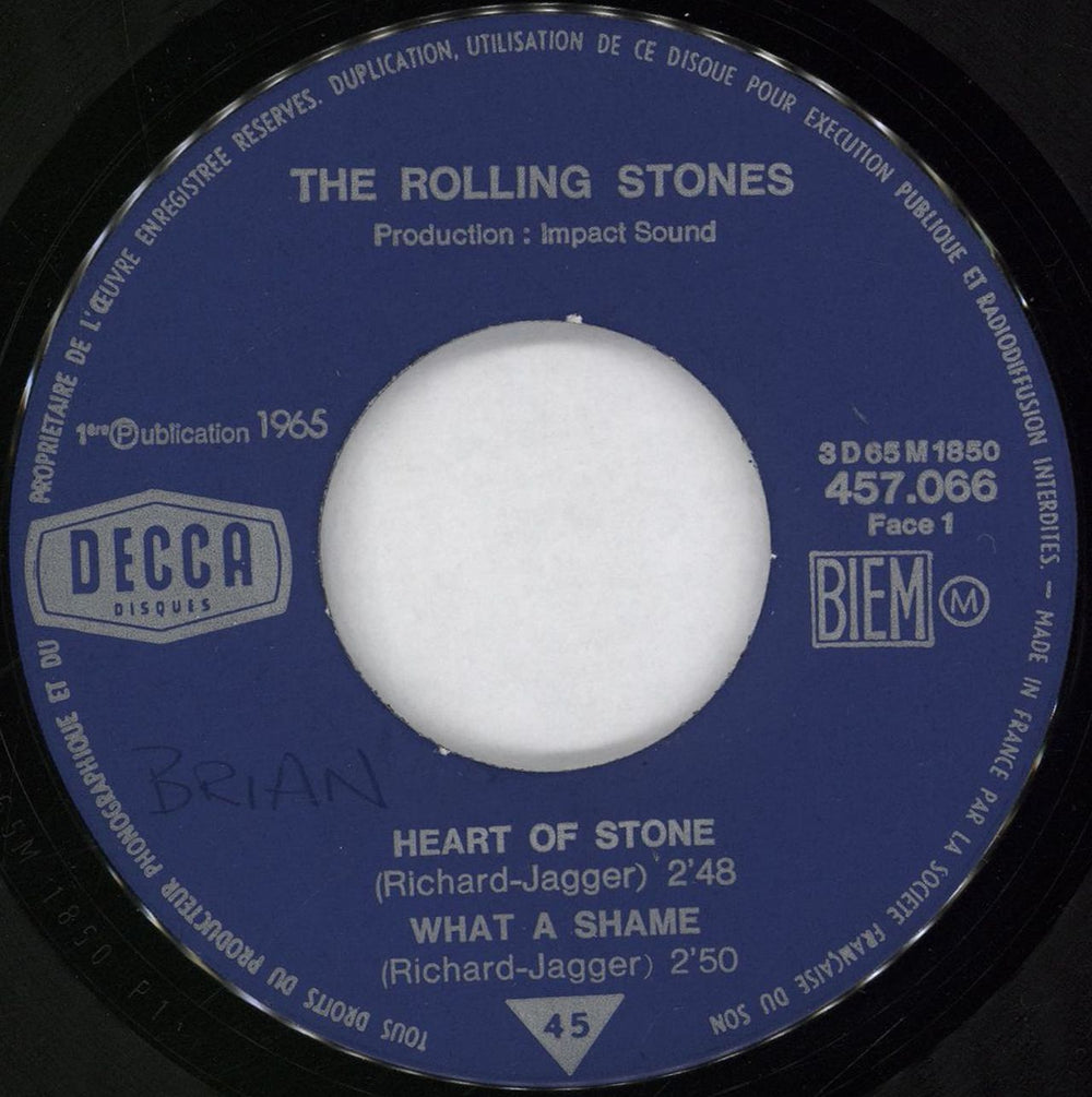 The Rolling Stones Heart Of Stone EP - 2nd - WOL French 7