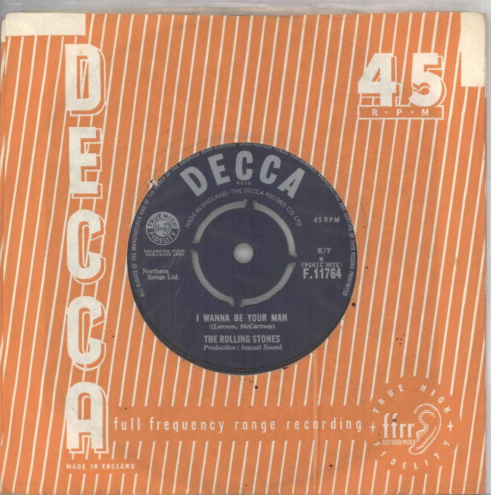 The Rolling Stones I Wanna Be Your Man - 1st - VG UK 7" vinyl single (7 inch record / 45) F.11764