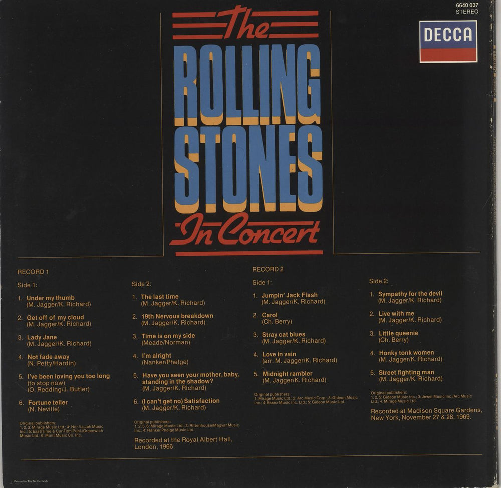 The Rolling Stones In Concert - EX Dutch 2-LP vinyl record set (Double LP Album)