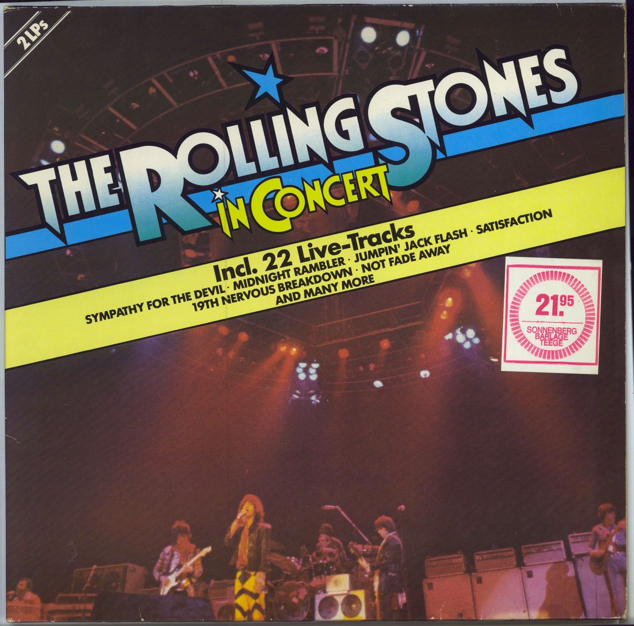 The Rolling Stones In Concert + Stickered Sleeve German 2-LP vinyl record set (Double LP Album) 6.28565DT