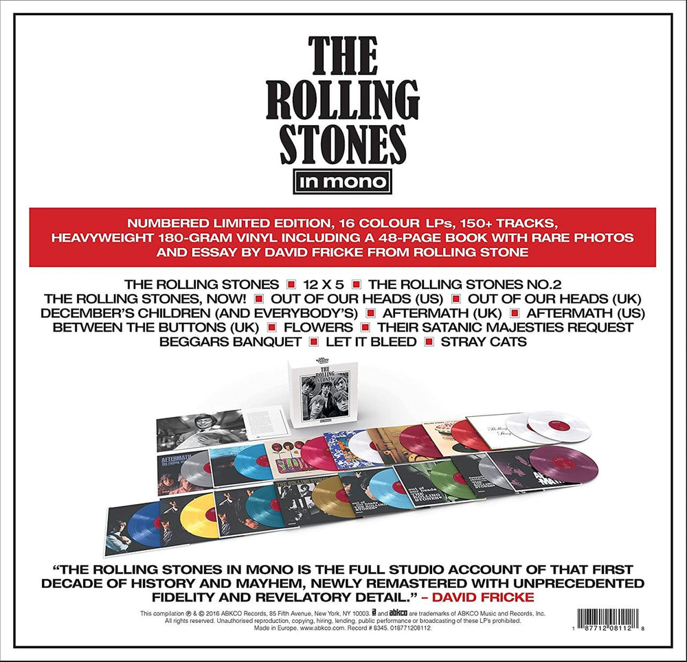 The Rolling Stones In Mono - Colour Vinyl Edition 16-LP Box Set - Sealed UK Vinyl Box Set 018771208112