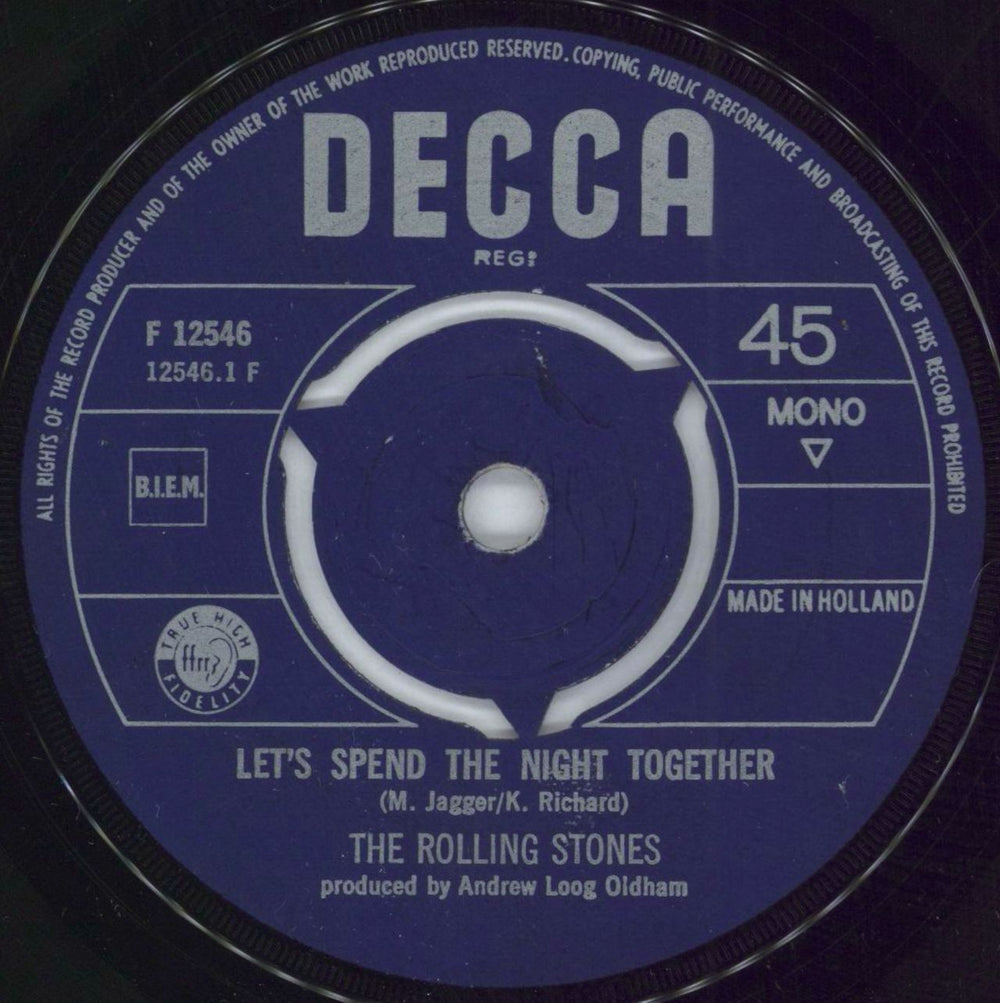 The Rolling Stones Let's Spend The Night Together - Button p/s Dutch 7" vinyl single (7 inch record / 45) ROL07LE212384