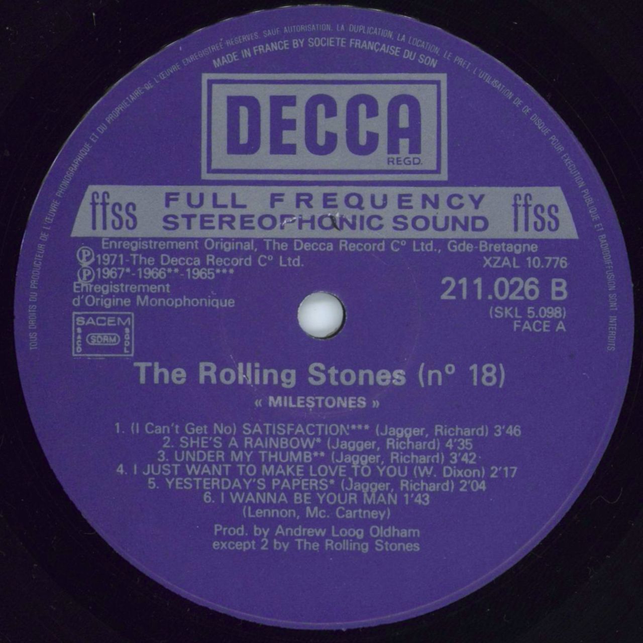 The Rolling Stones Milestones - 1st + Sticker French vinyl LP album (LP record) ROLLPMI786573