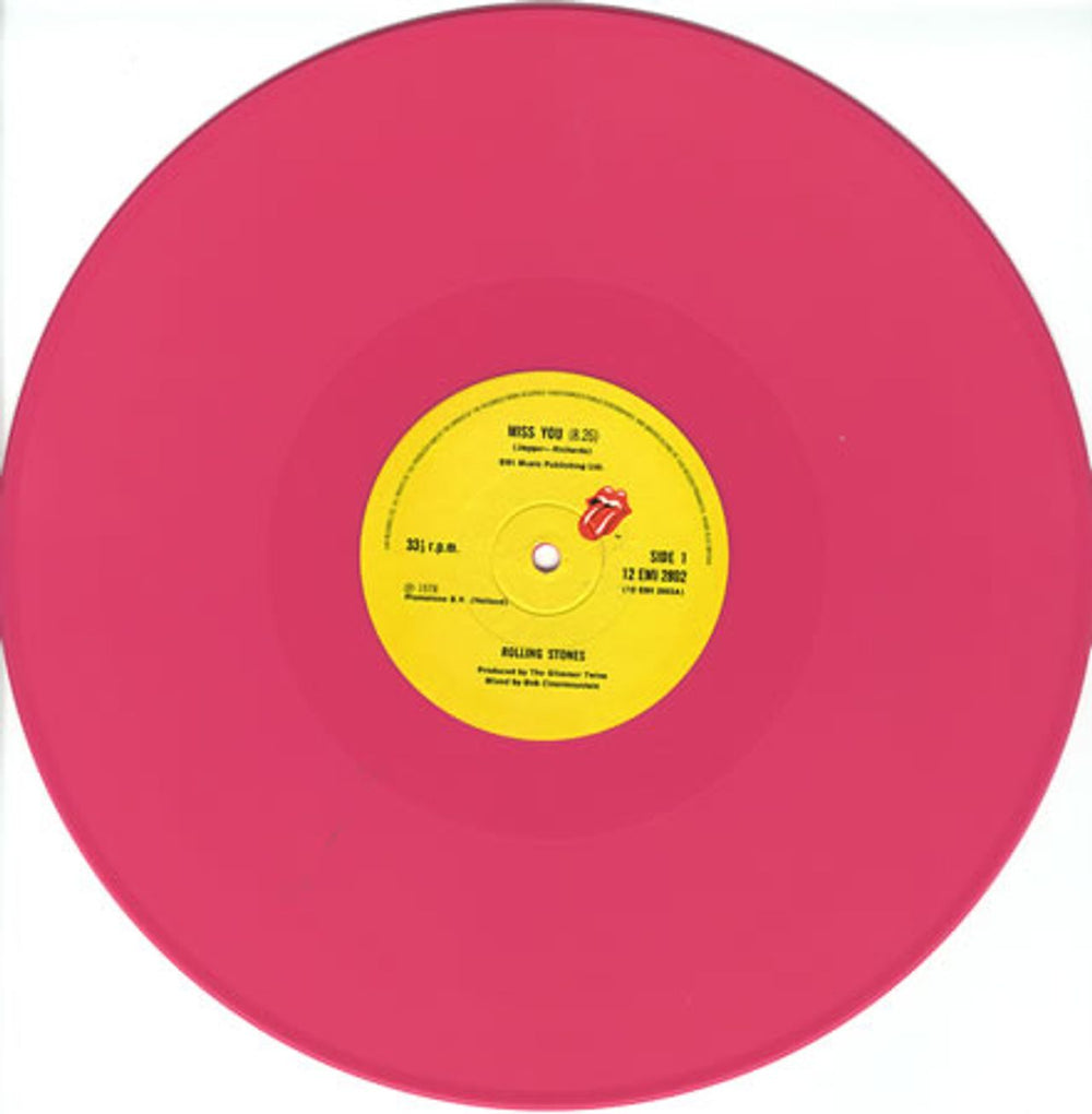 The Rolling Stones Miss You - Pink Dutch 12" vinyl single (12 inch record / Maxi-single) ROL12MI365741