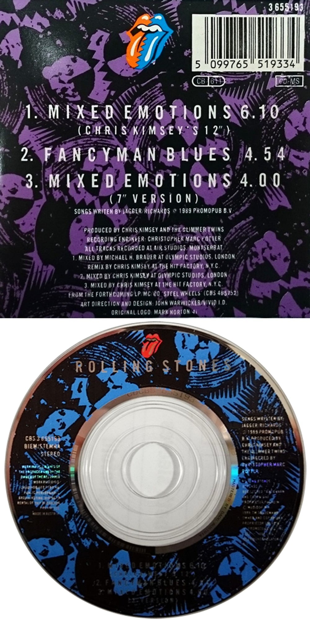 The Rolling Stones Mixed Emotions - 3-track - Purple Sleeve Austrian 3" CD single (CD3) ROLC3MI623337