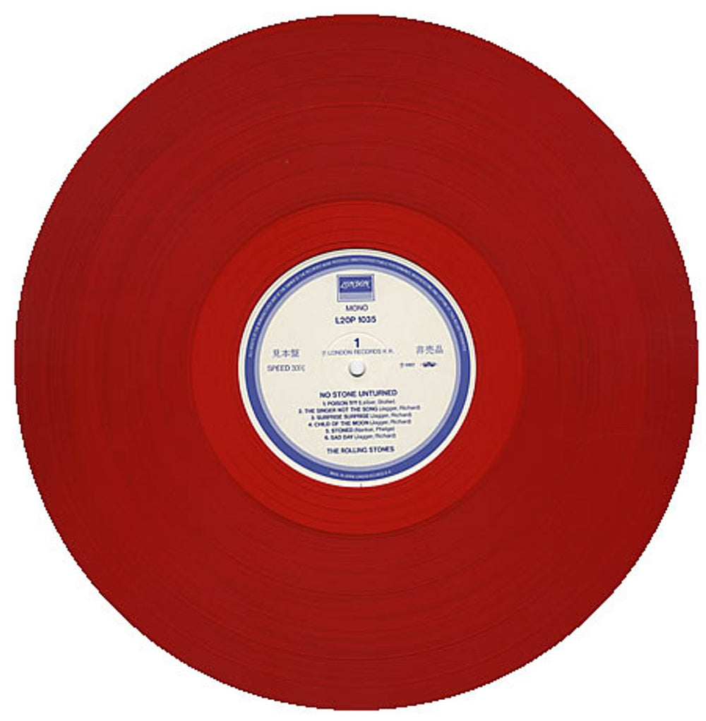 The Rolling Stones No Stone Unturned - Red Vinyl Japanese Promo vinyl LP album (LP record) ROLLPNO198452