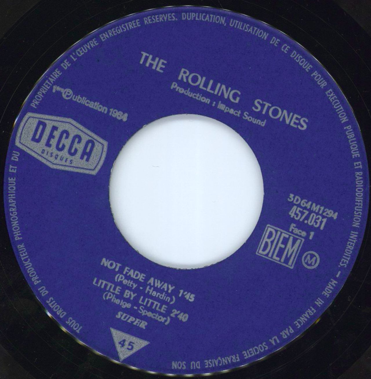 The Rolling Stones Not Fade Away E.P. - Lozenge - 7-66 French 7" vinyl single (7 inch record / 45) ROL07NO777071