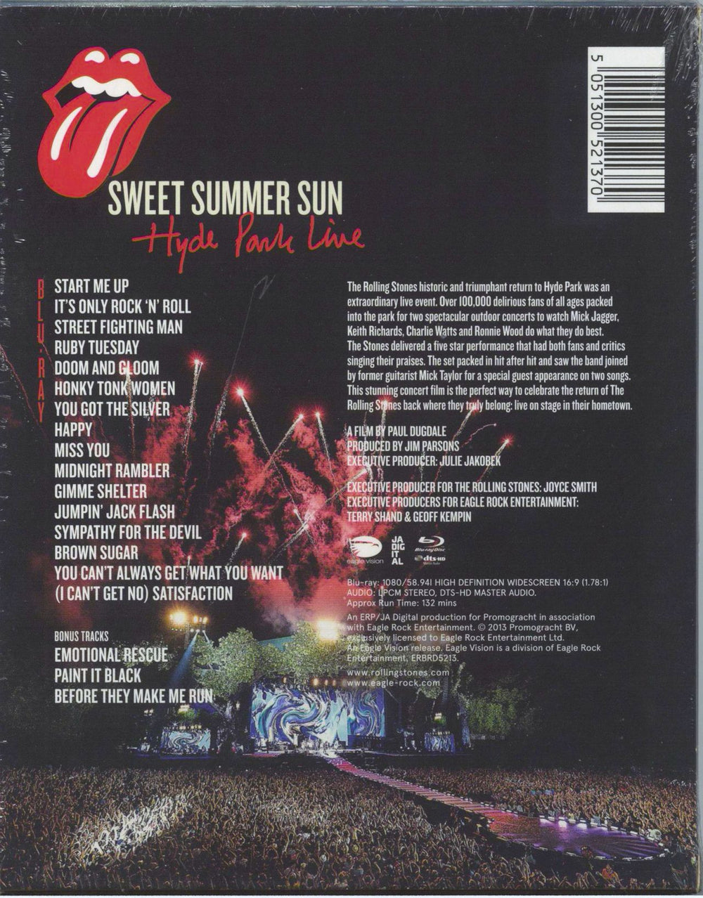 The Rolling Stones Sweet Summer Sun - Hyde Park Live UK Blu Ray