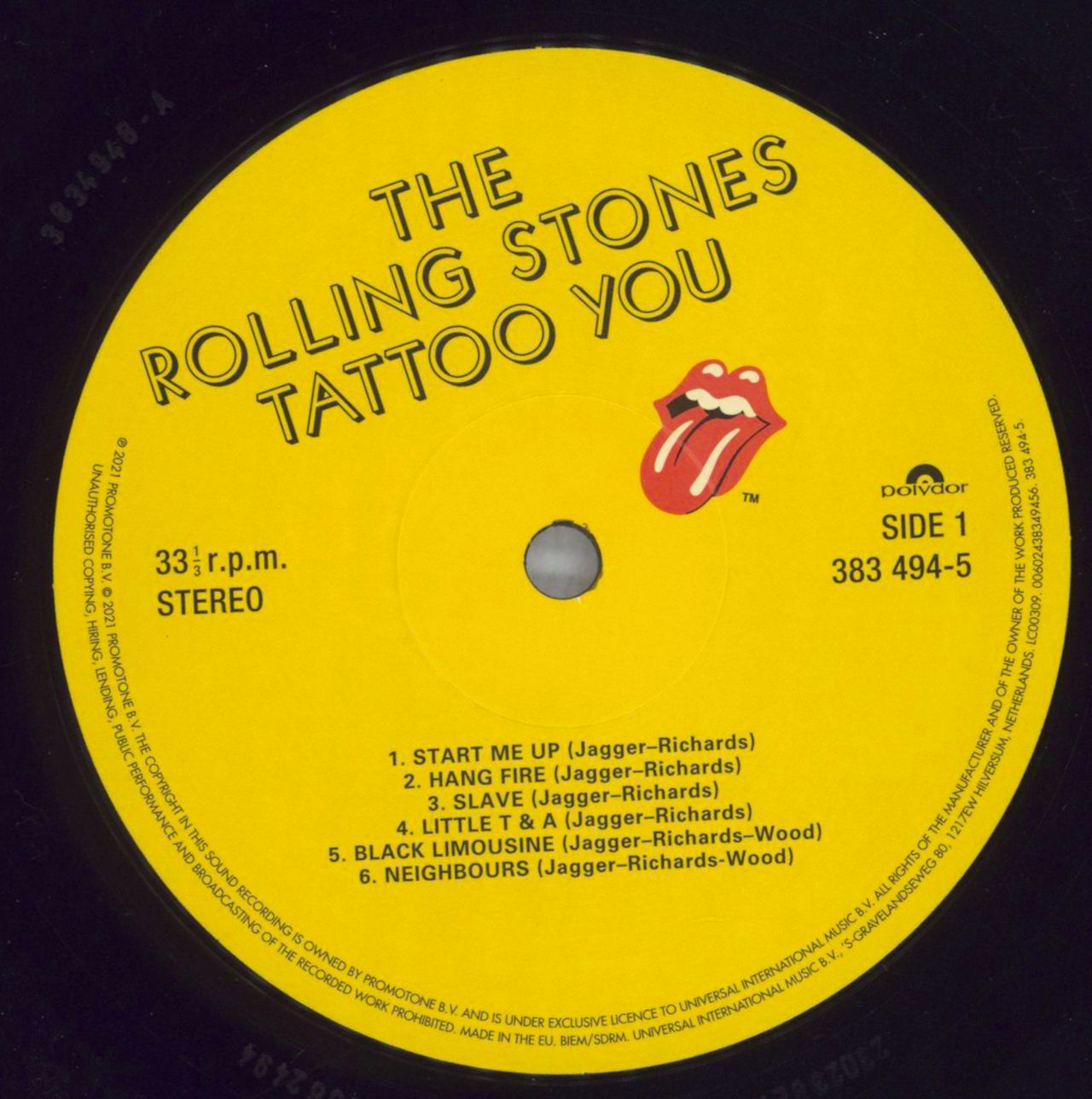 The Rolling Stones Tattoo You 40th Anniversary Remaster Uk Vinyl Lp — 3045