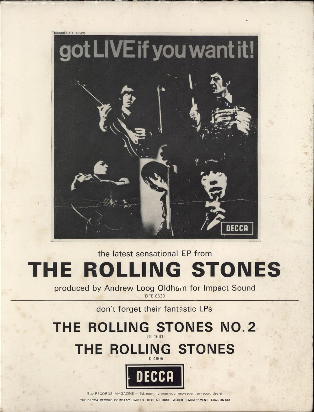 The Rolling Stones The Sensational Rolling Stones Programme UK tour programme