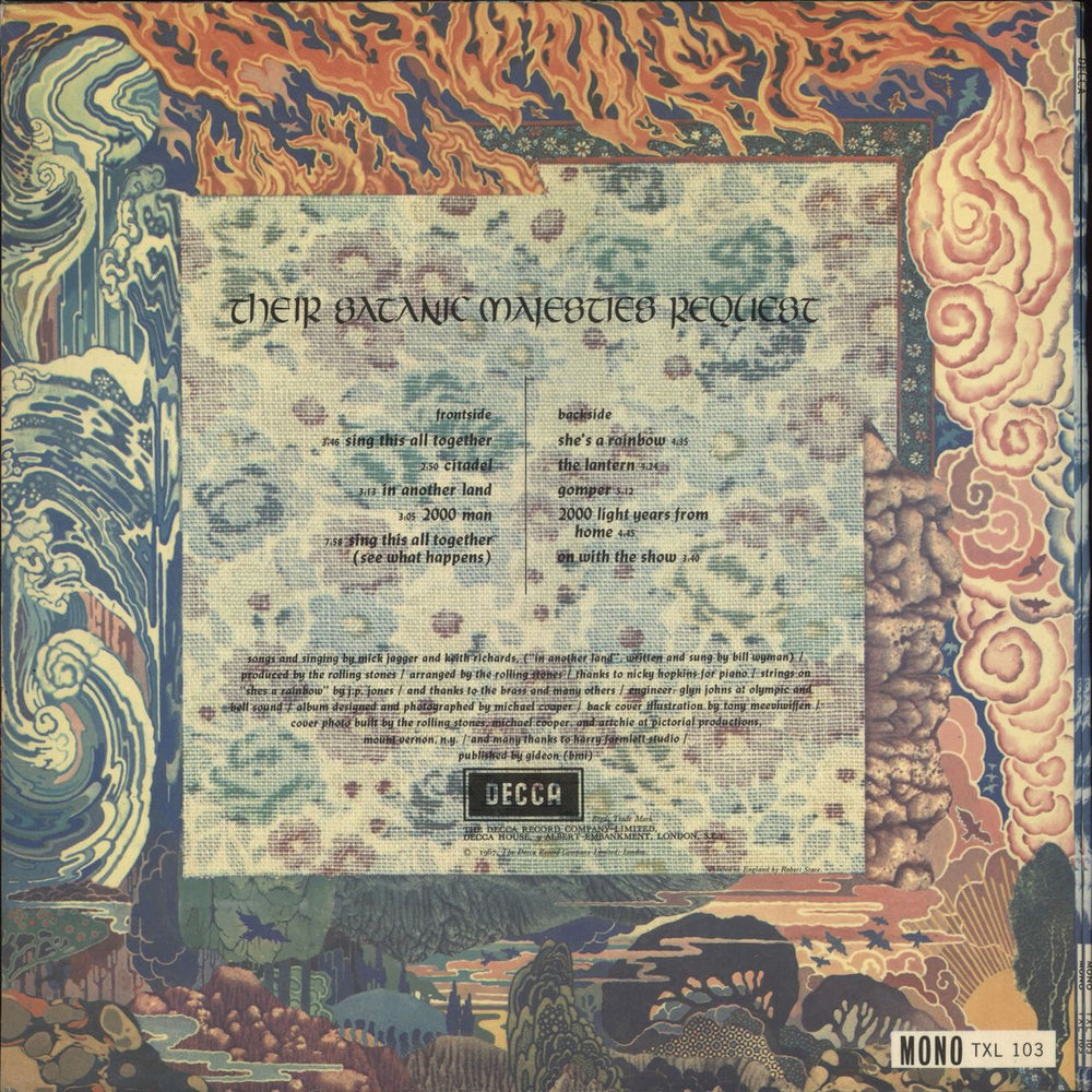 The Rolling Stones Their Satanic Majesties Request - 2nd UK vinyl LP album (LP record)