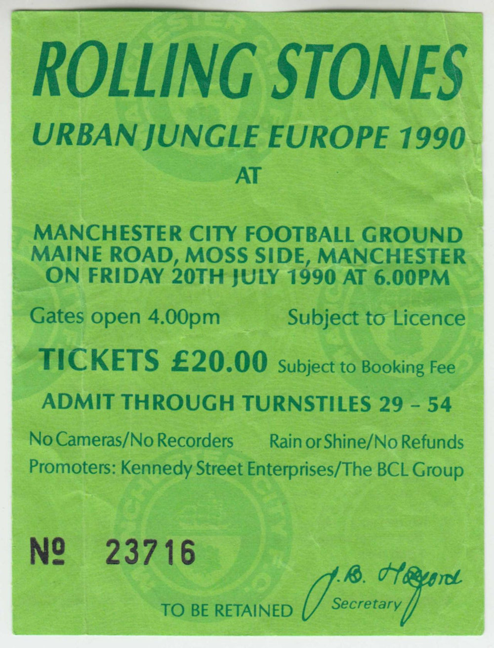 The Rolling Stones Urban Jungle: Europe 1990 + Bud Beer Insert & Ticket Stub UK tour programme