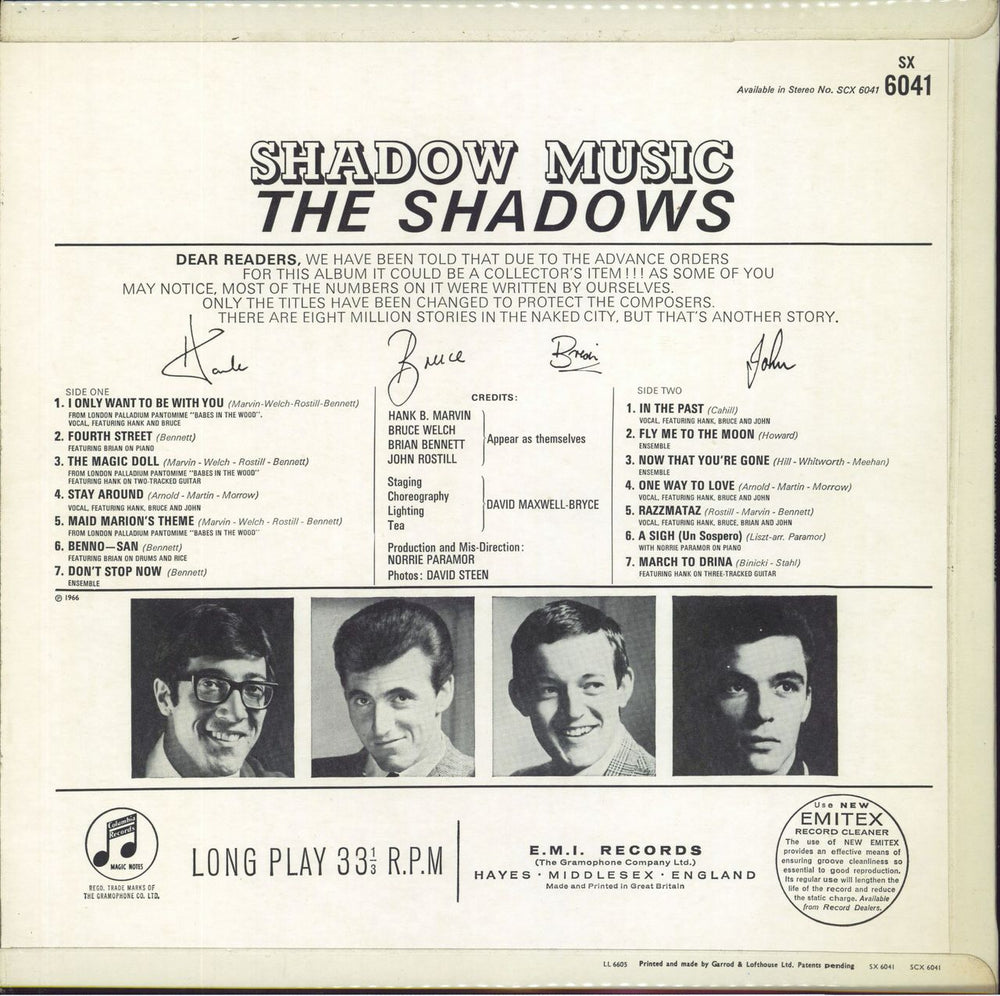 The Shadows Shadow Music UK vinyl LP album (LP record)