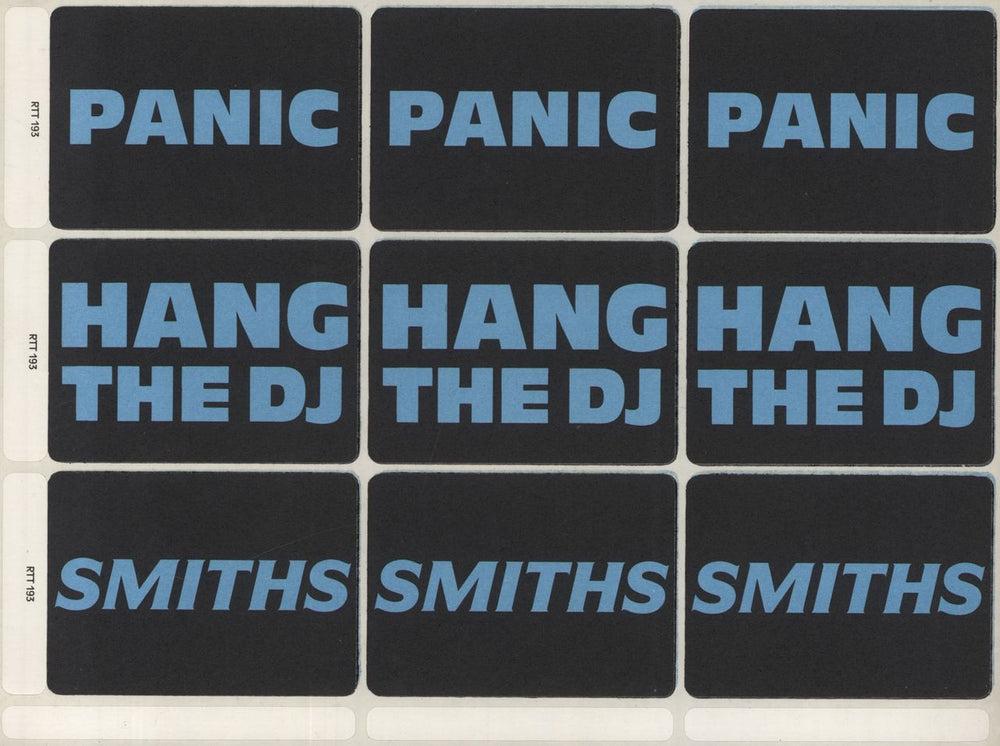 The Smiths Panic + Sticker Sheet - Ex UK 12" vinyl single (12 inch record / Maxi-single)