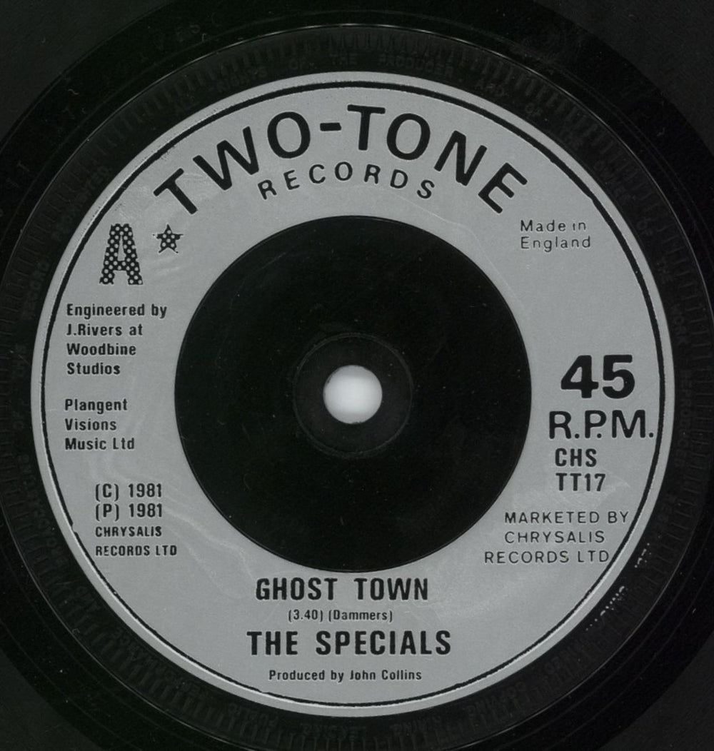 The Specials Ghost Town - Inj - P/S UK 7" vinyl single (7 inch record / 45) SPE07GH10234