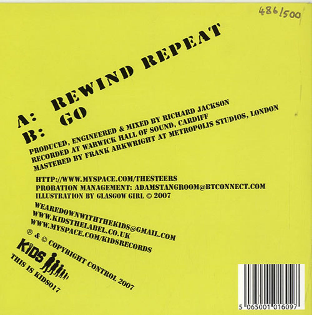 The Steers Rewind Repeat - Numbered Sleeve UK 7" vinyl single (7 inch record / 45) W8807RE625715
