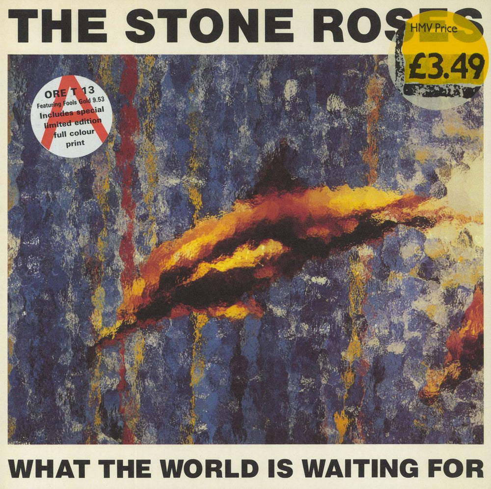 The Stone Roses What The World Is Waiting For + Art Print UK 12" vinyl single (12 inch record / Maxi-single) ORET13