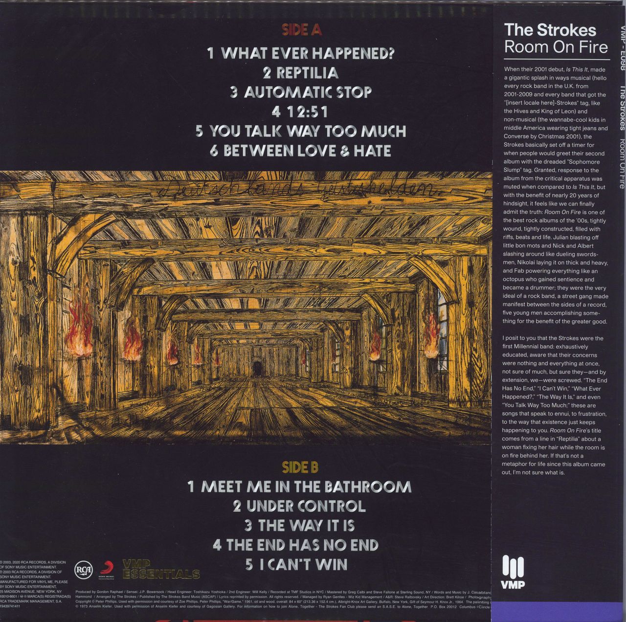 lp the strokes room on fire-