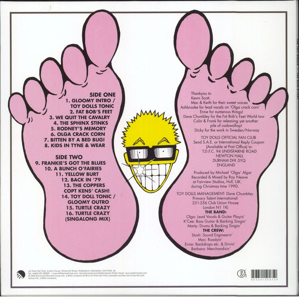 The Toy Dolls (70s) Fat Bob's Feet - Pink Vinyl UK vinyl LP album (LP record) 803341505759