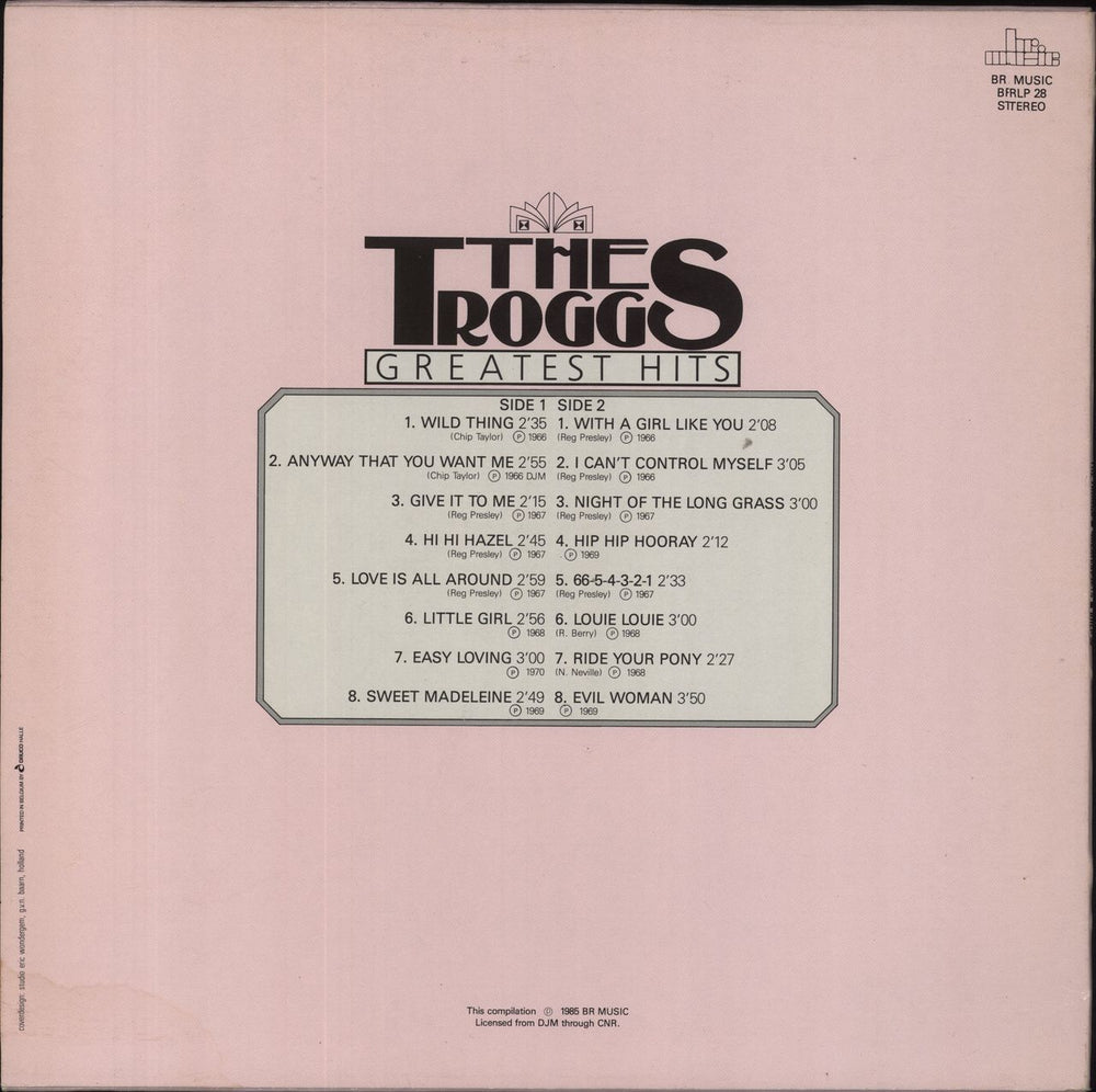 The Troggs Greatest Hits Dutch CD album (CDLP)