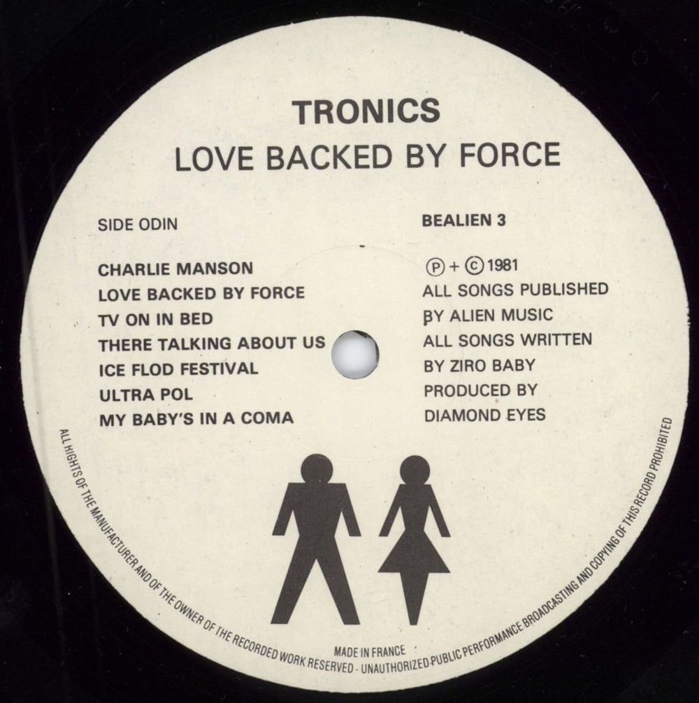 The Tronics Love Backed By Force UK vinyl LP album (LP record) V7VLPLO784131