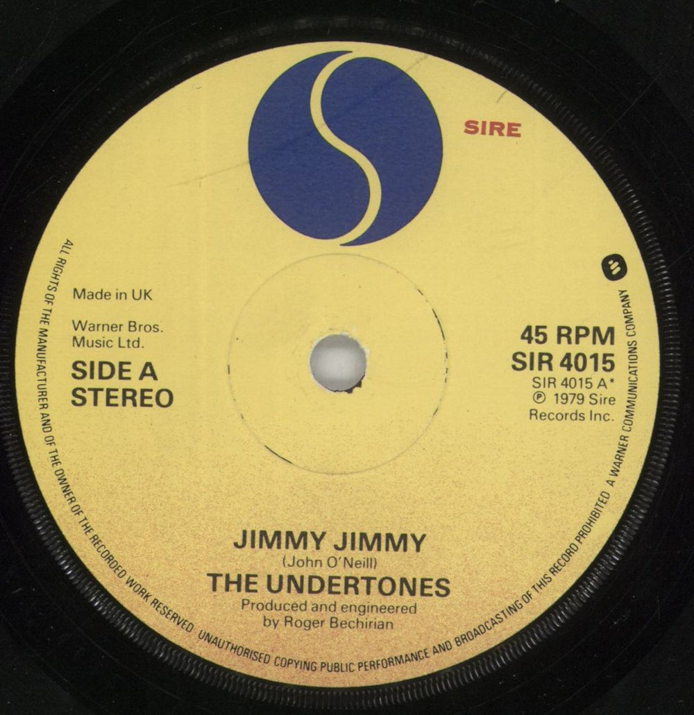 The Undertones Jimmy Jimmy + Sleeve UK 7" vinyl single (7 inch record / 45) UDT07JI89077