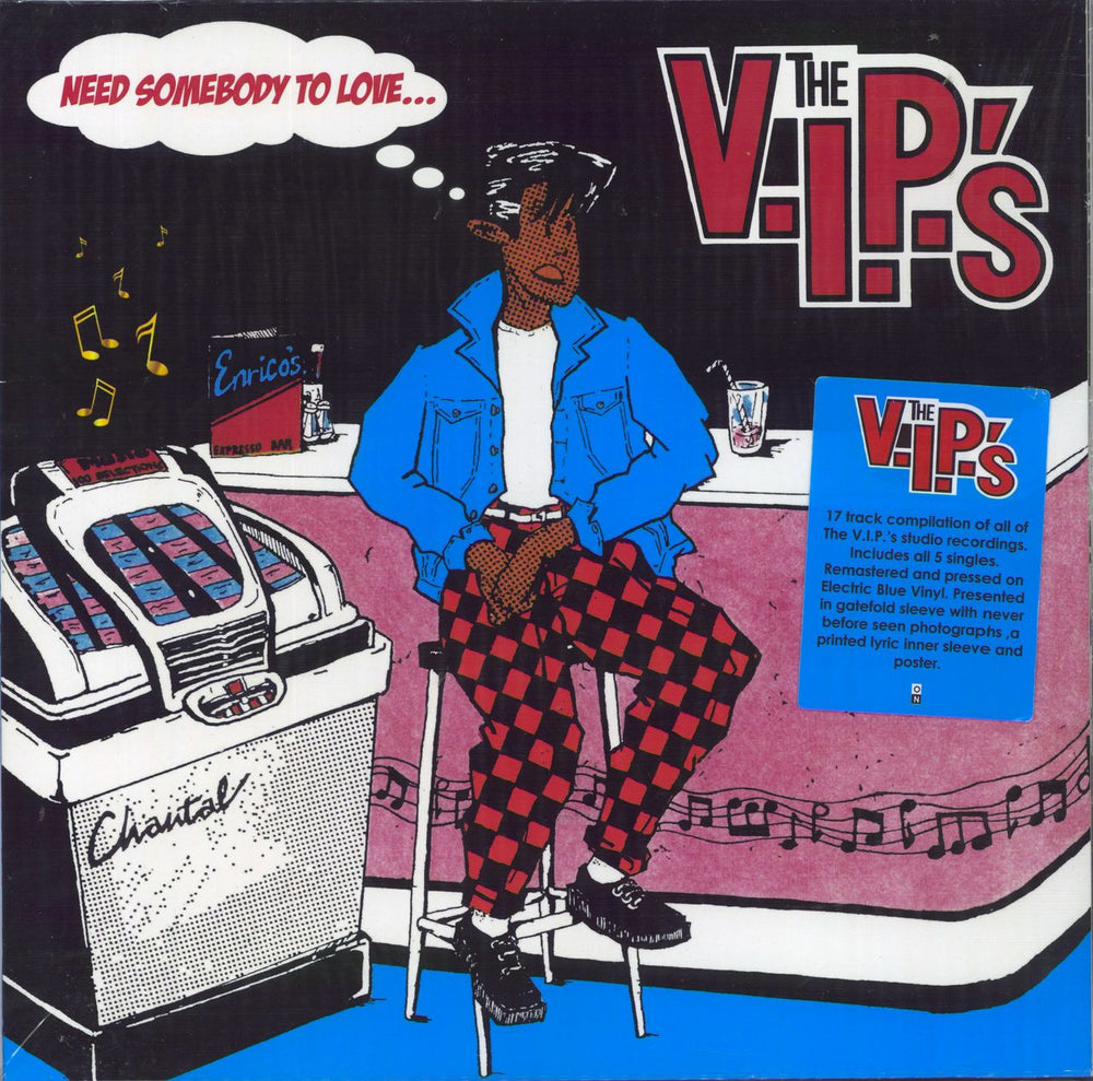 The V.I.P.'s Need Somebody To Love: Remastered - Blue Vinyl UK vinyl LP album (LP record) OPT4.040