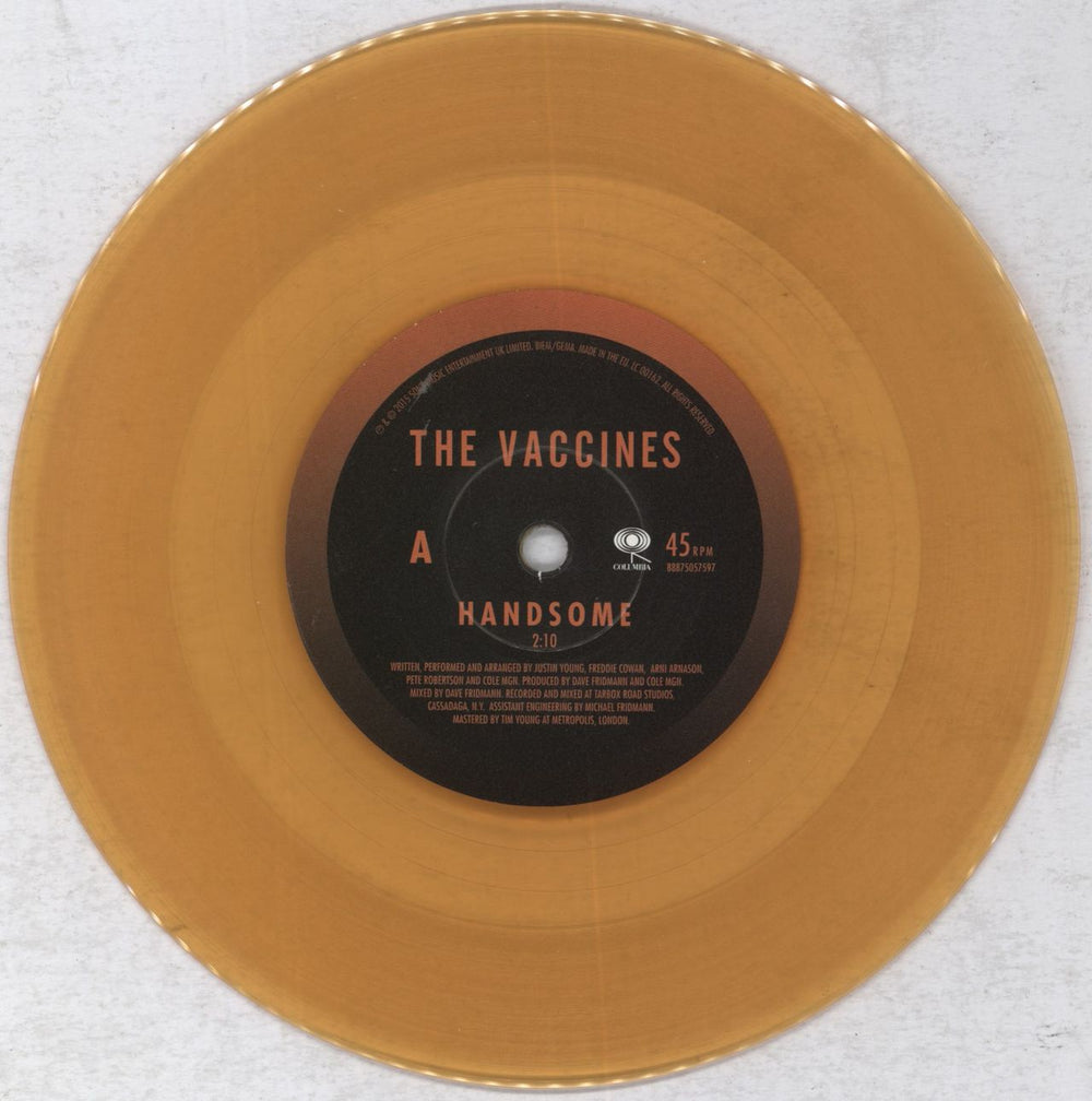 The Vaccines Handsome - Orange Vinyl UK 7" vinyl single (7 inch record / 45) U2R07HA822589