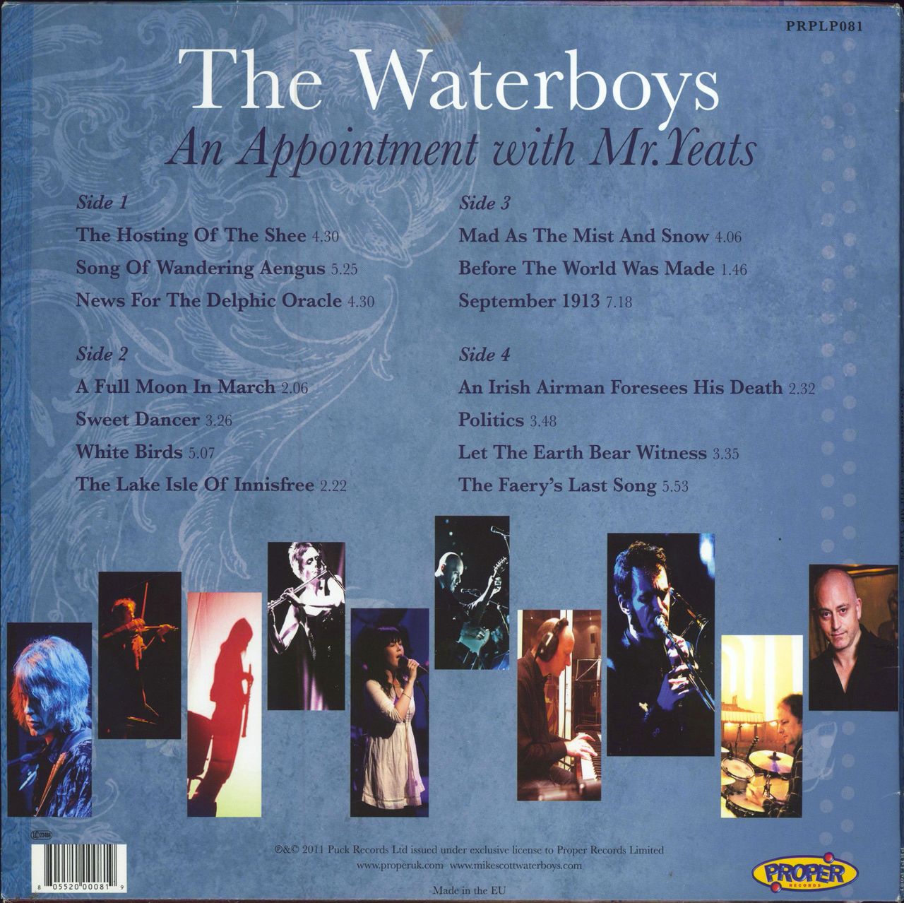 The Waterboys An Appointment With Mr Yeats UK 2-LP vinyl record set (Double LP Album) 805520000819