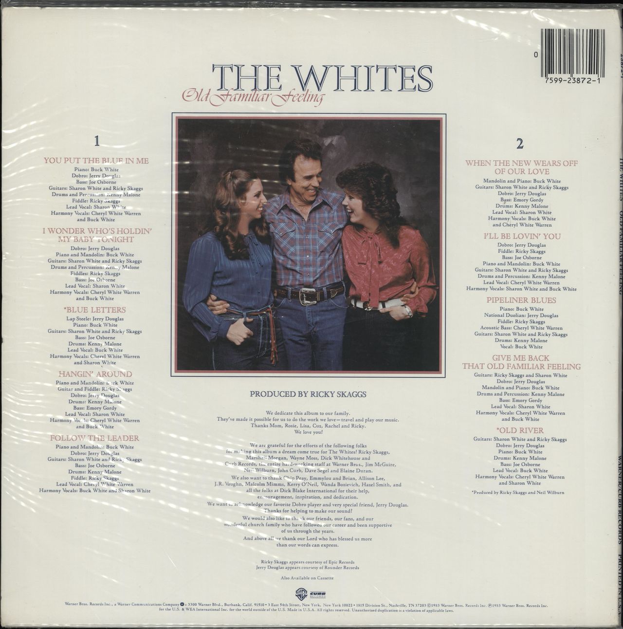 The Whites Old Familiar Feelings US vinyl LP album (LP record) 075992387217