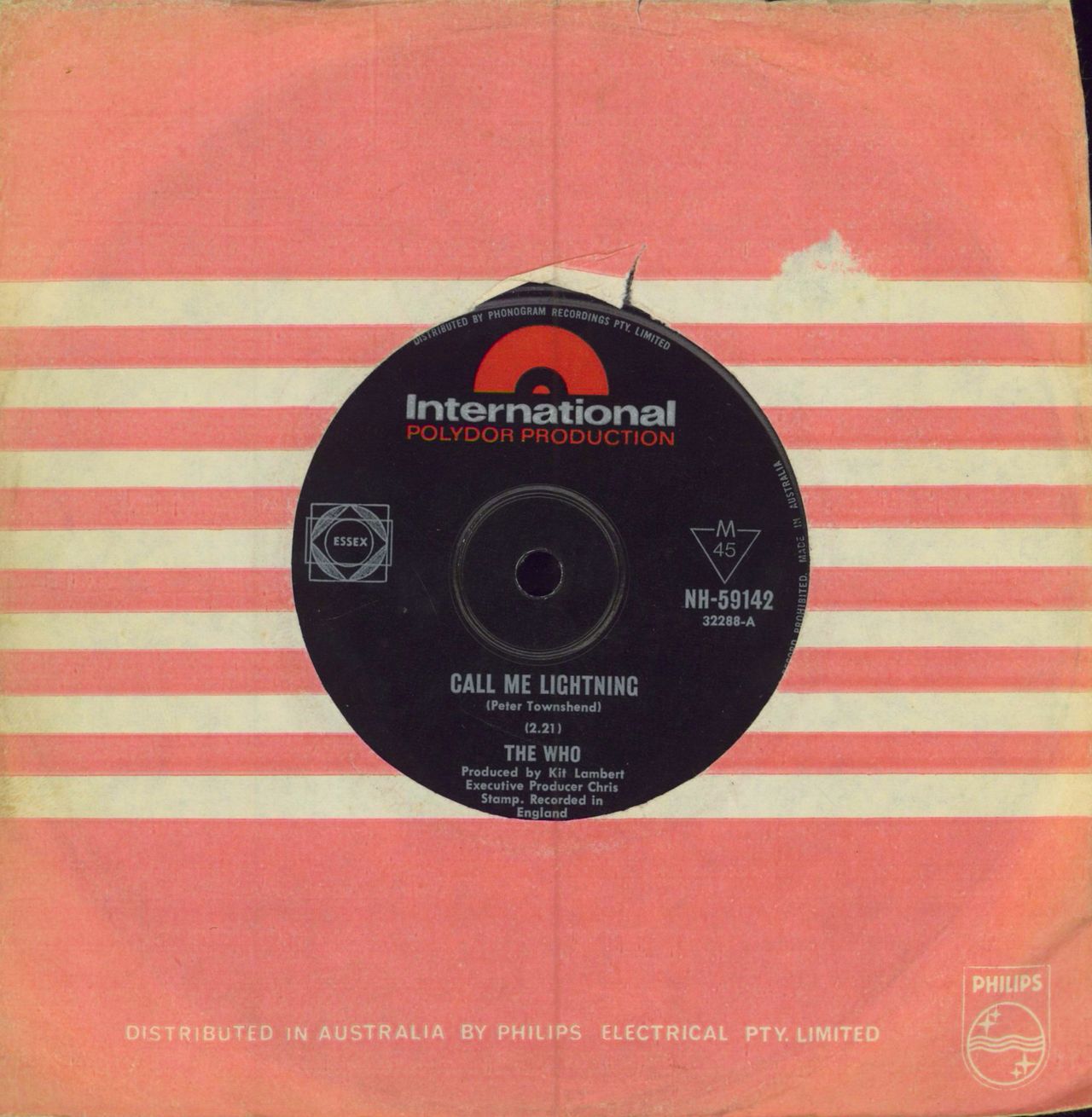The Who Call Me Lightning - VG Australian 7" vinyl single (7 inch record / 45) NH-59142